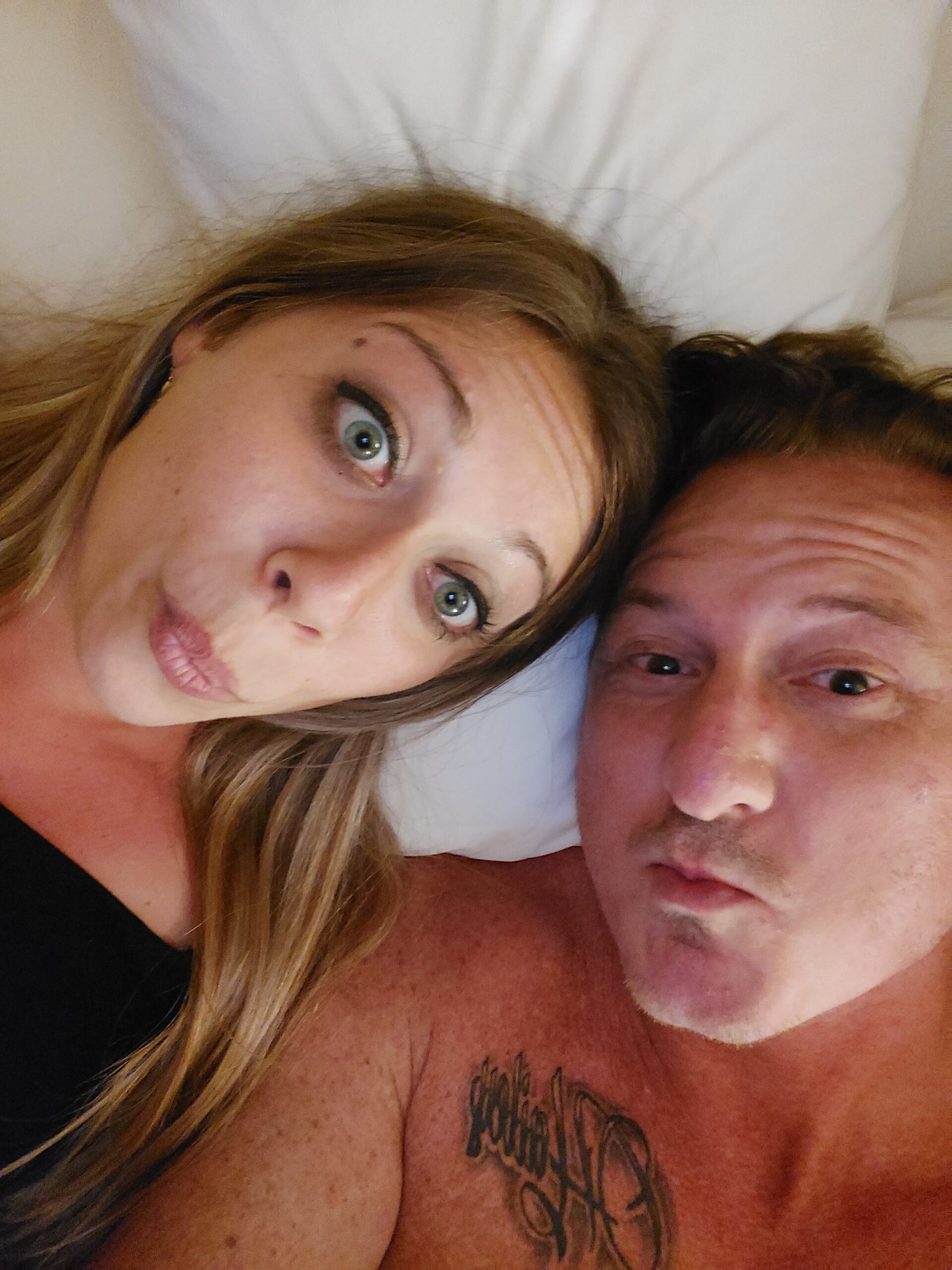 An early candid selfie of Justin and Shaina