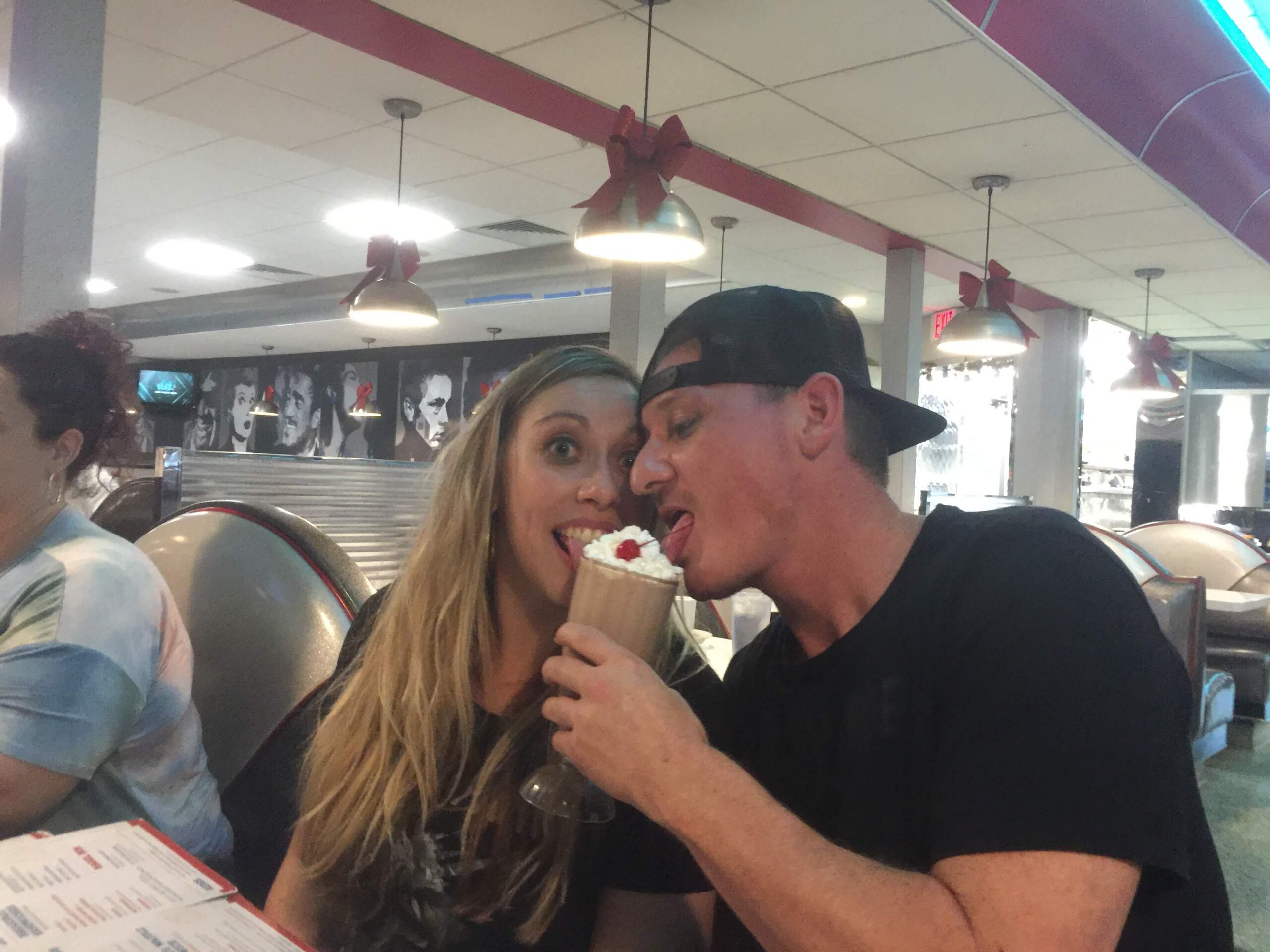 Justin and Shaina sharing a playful moment together